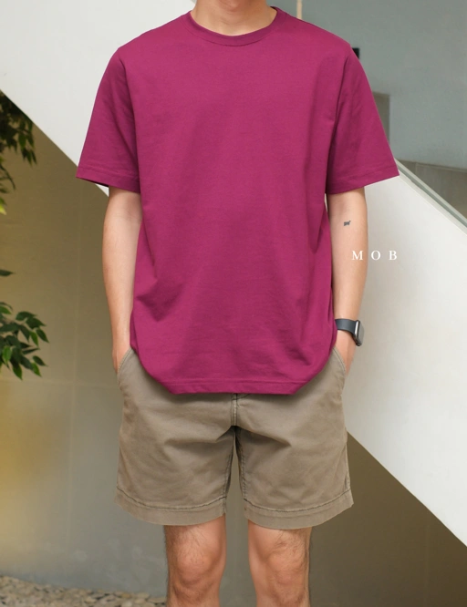 Image of LESST01008 Basic Super SS T-Shirt Cranberry