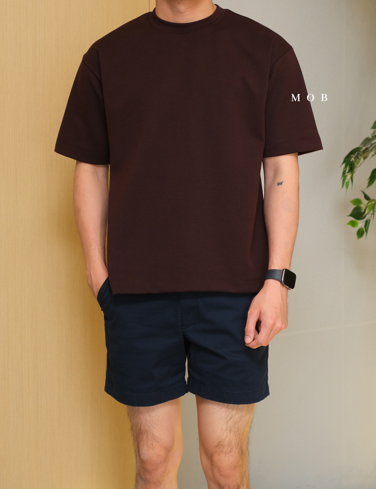ARK01SST065 Structure Boxy Tee Wine