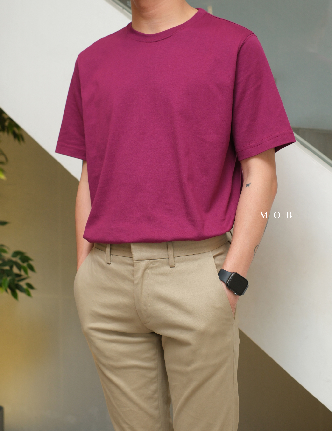 LESST01008 Basic Super SS T-Shirt Cranberry
