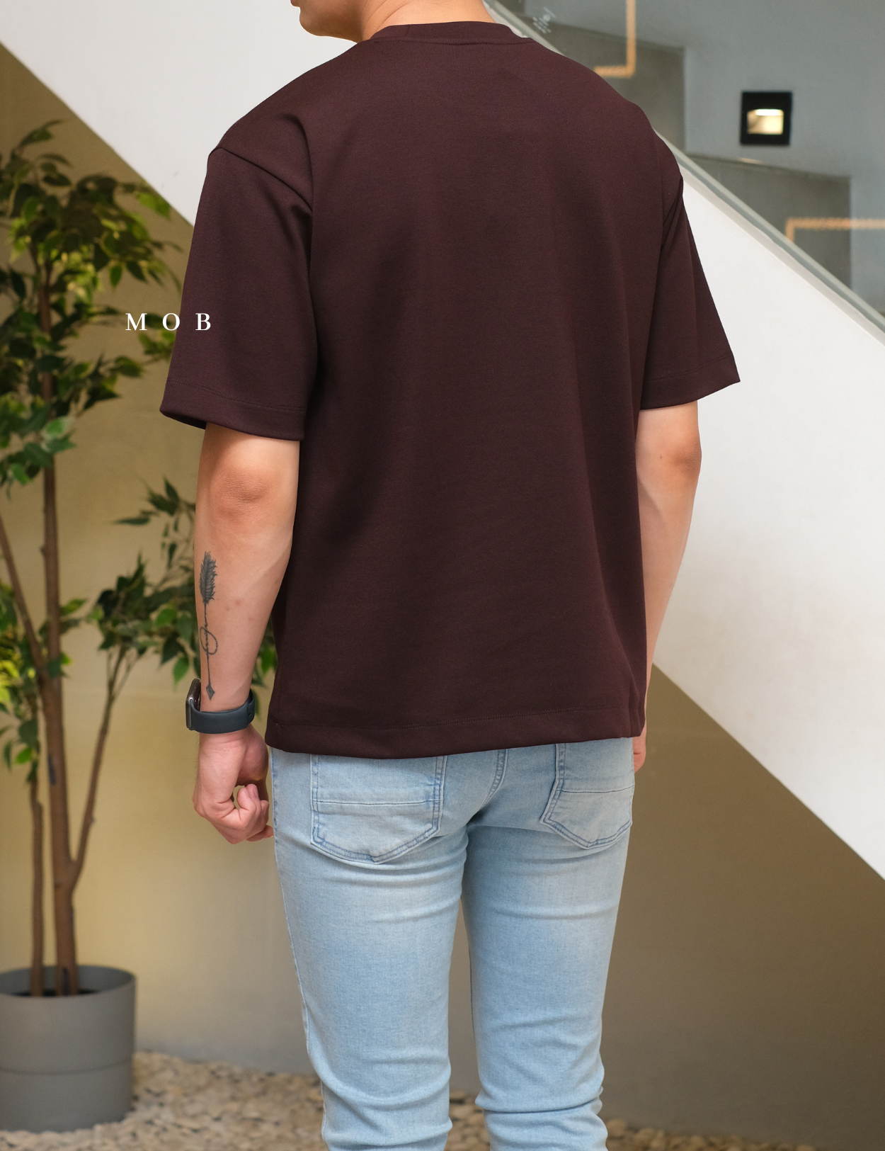 ARK01SST065 Structure Boxy Tee Wine