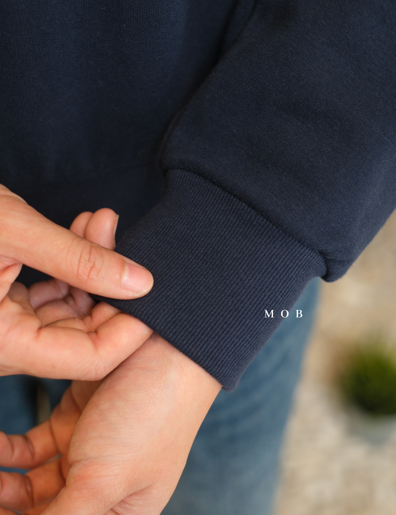 ATHSW01004 Embroidered Crew Sweatshirt Navy