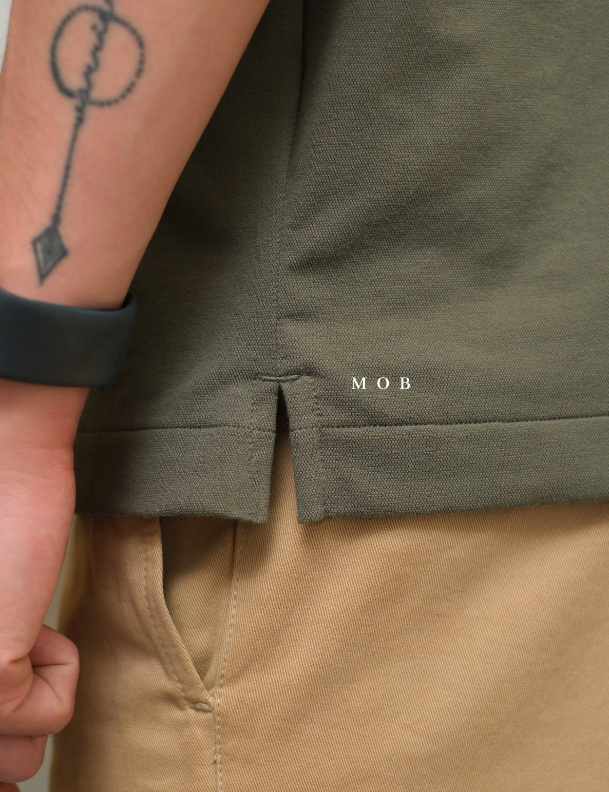 ARK01SSP014 Hybrid Button Down Collar Polo Shirt Olive Forest