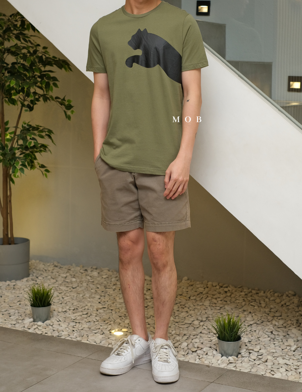 PMSST09008B Jump Big Cat SS Tee Olive