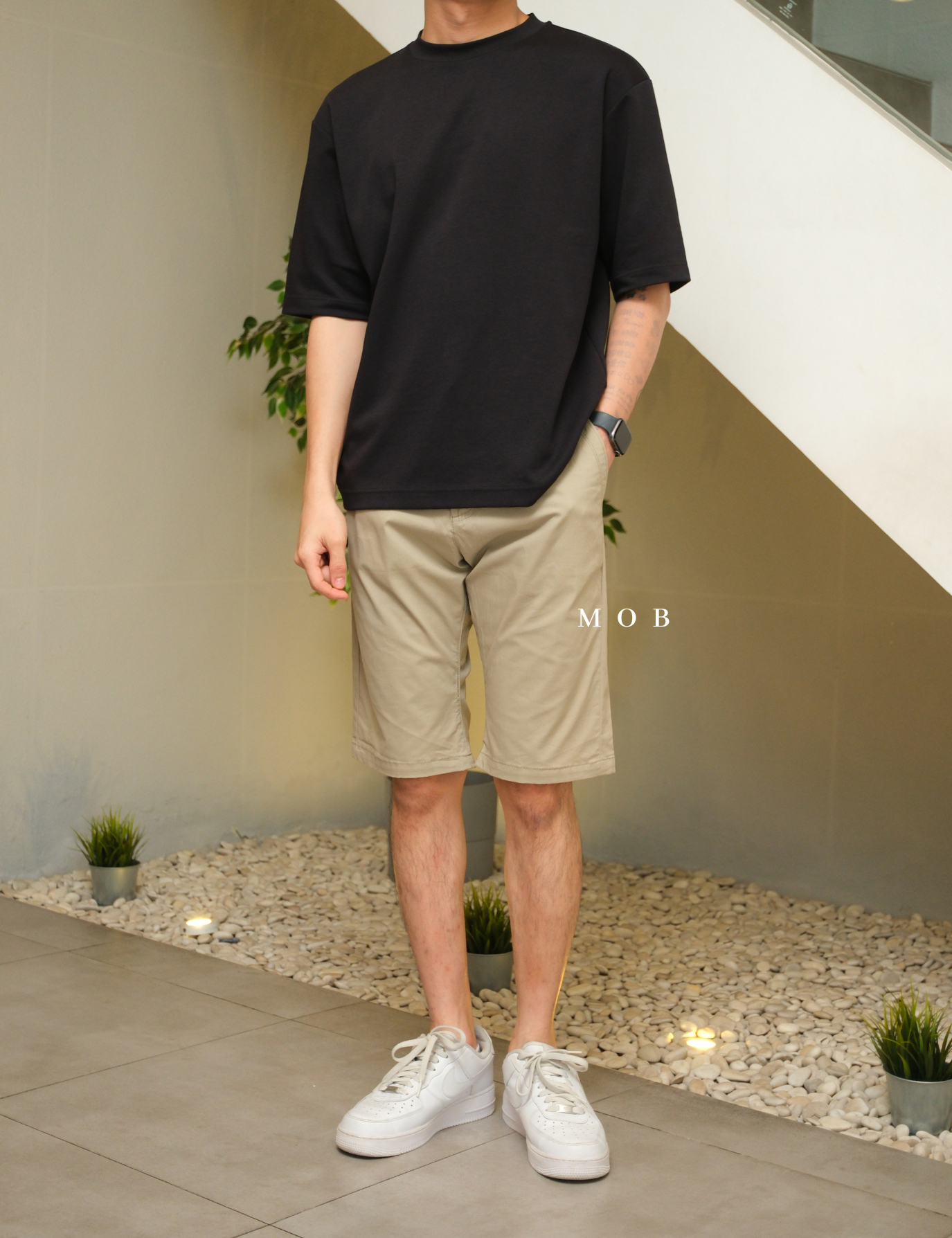 TTSR01008 JIM Bermuda Slim Shorts Khaki (Tag Pocket)