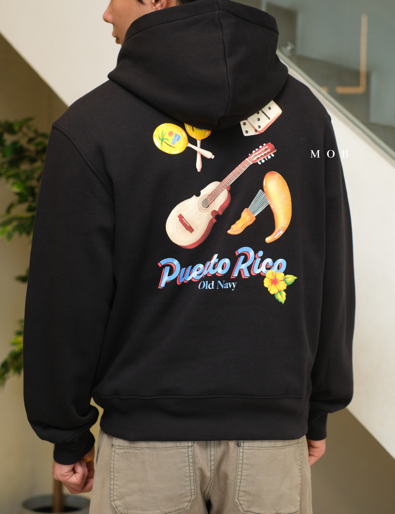 ONV01HDO004-001 Puerto Rico Pullover Hoodie Black
