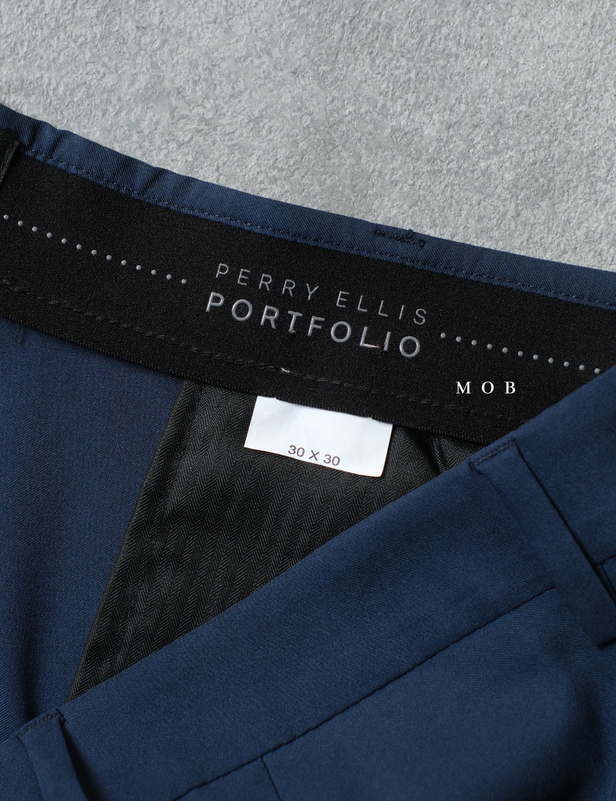PEPT01001A Very Slim Tech Portfolio Pants Navy Blue (Back zipper)