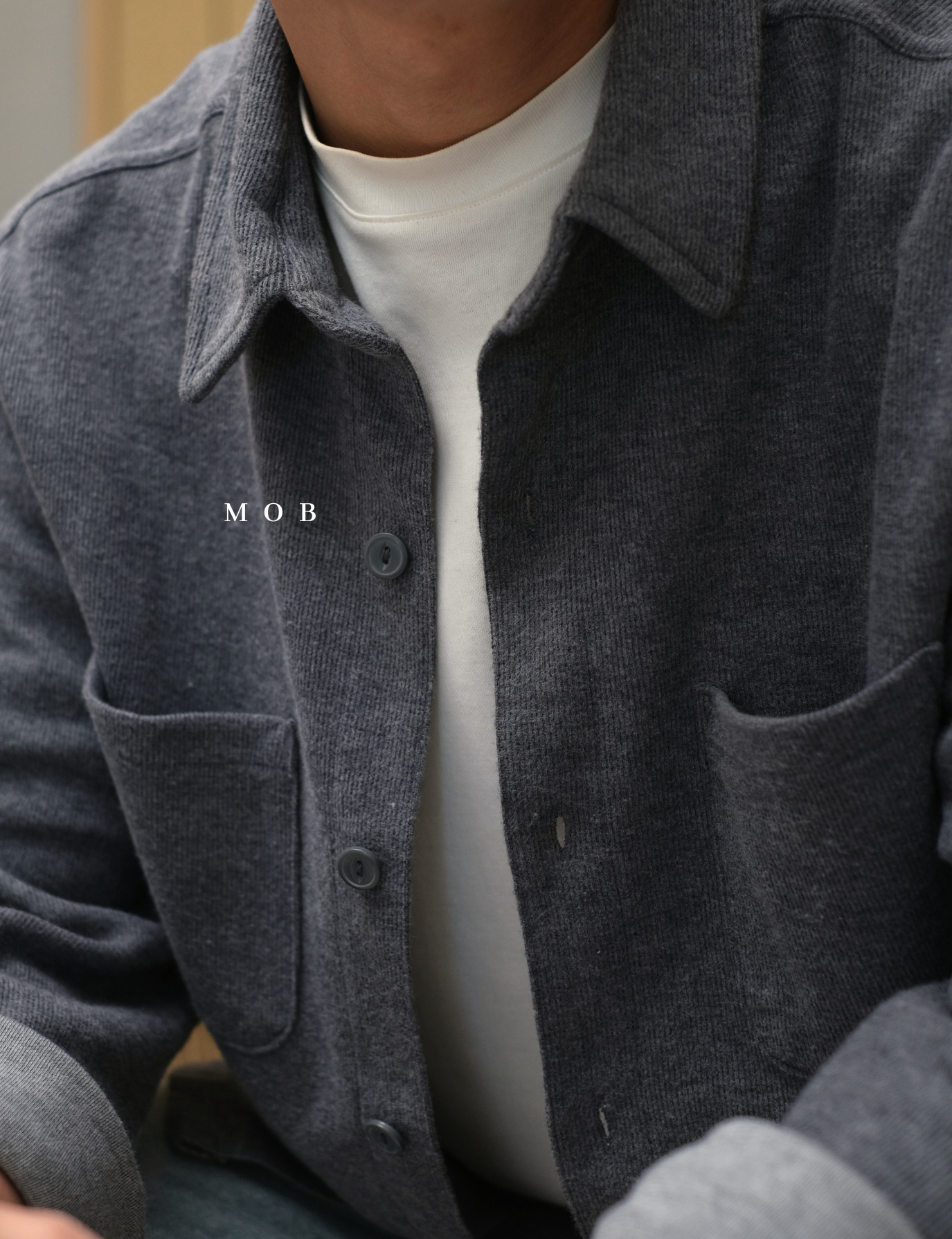 [BEST DEALS!] GFLSS01002 Knit Shirt Jacket Grey