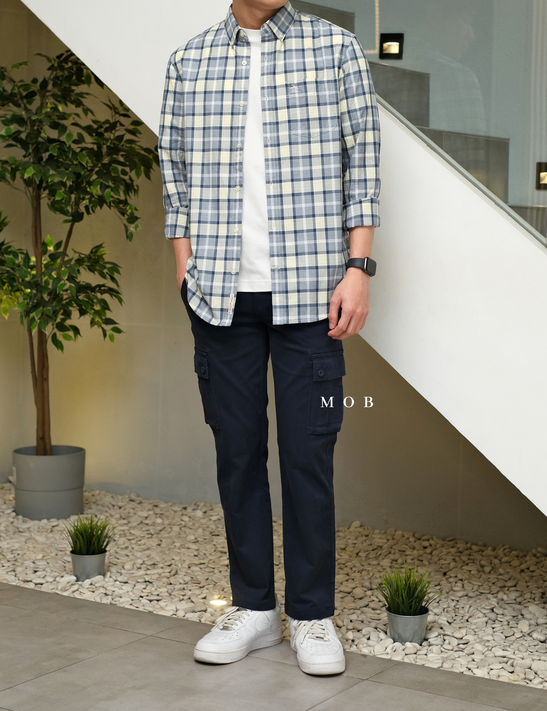 AZEPT06001 SLIM Fit Cargo Pants Navy