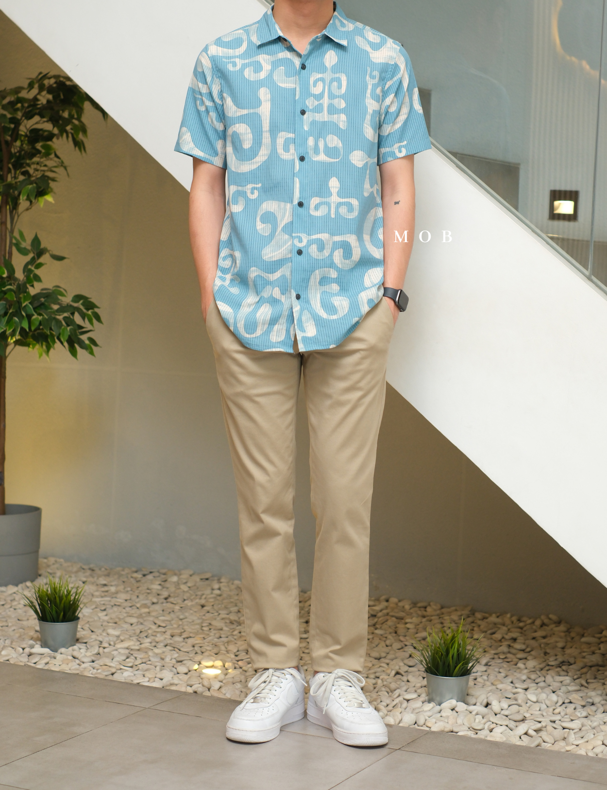 ROASSS01003 Bless Up SS Shirt Mosaic Aqua