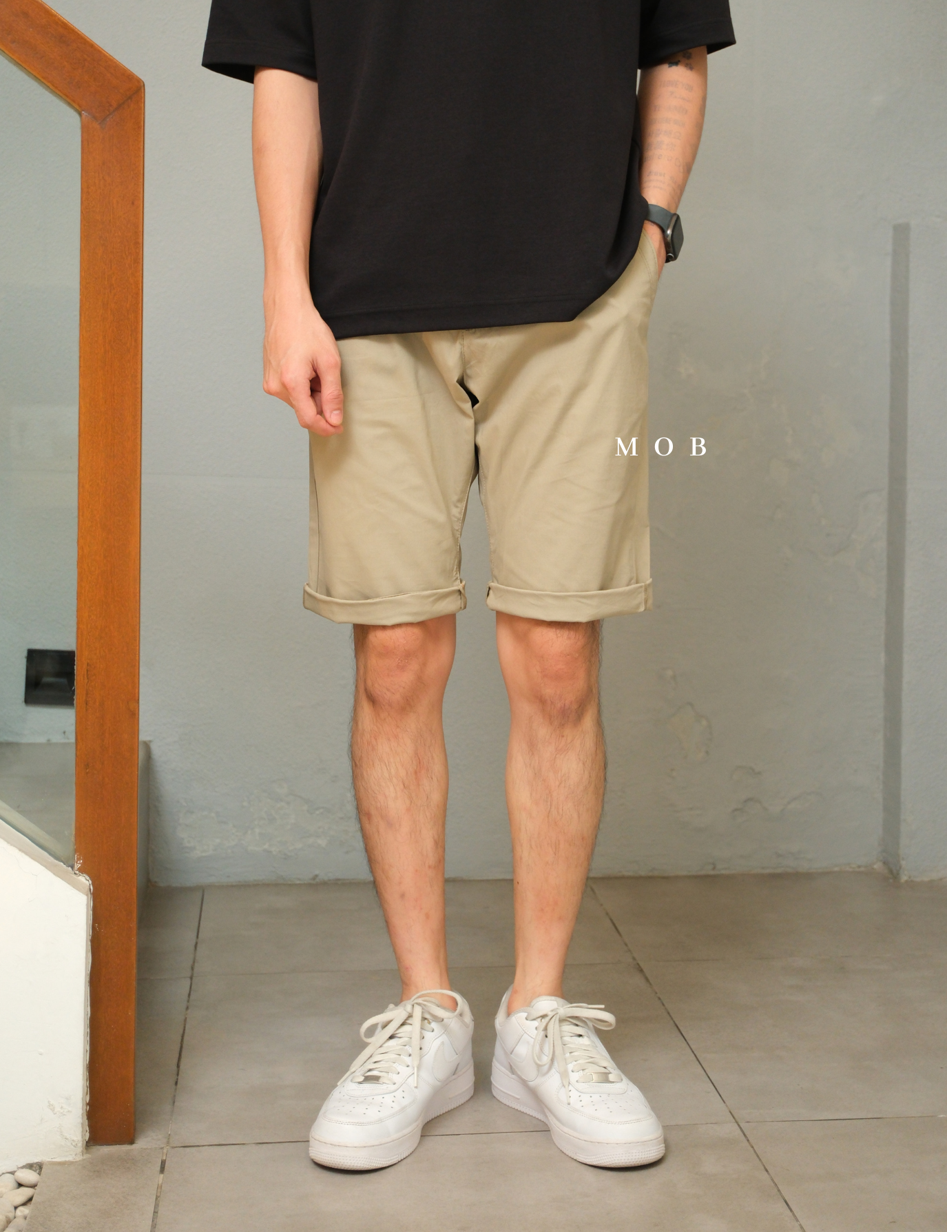 TTSR01008 JIM Bermuda Slim Shorts Khaki (Tag Pocket)