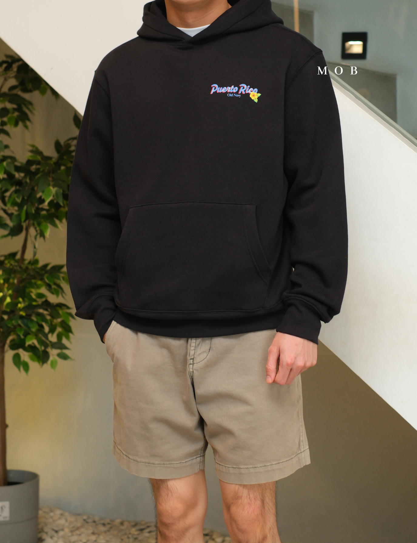ONV01HDO004-001 Puerto Rico Pullover Hoodie Black