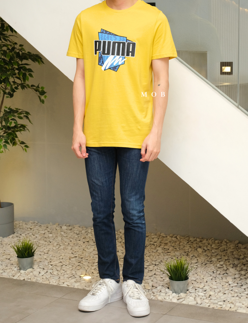PMSST09001A Summer Graphic Letter Print SS Tee Yellow 