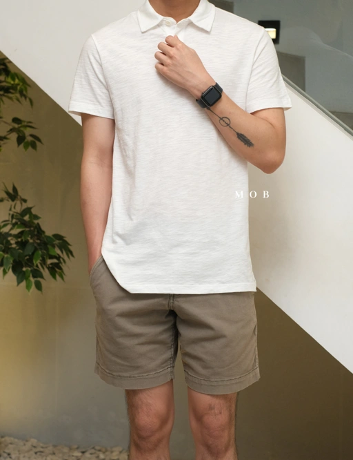 Image of GPPS02003 Lived-In Polo SS Shirt White