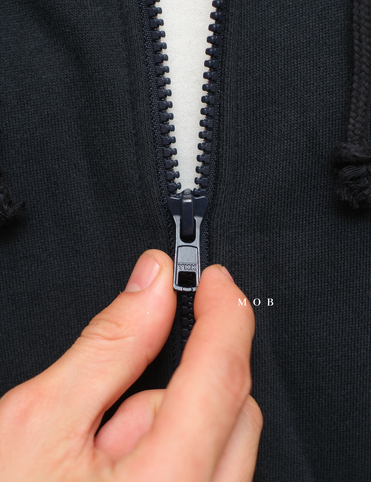 CHMPFZ05001C Basic Small Logo Full Zip Hoodie Midnight Navy