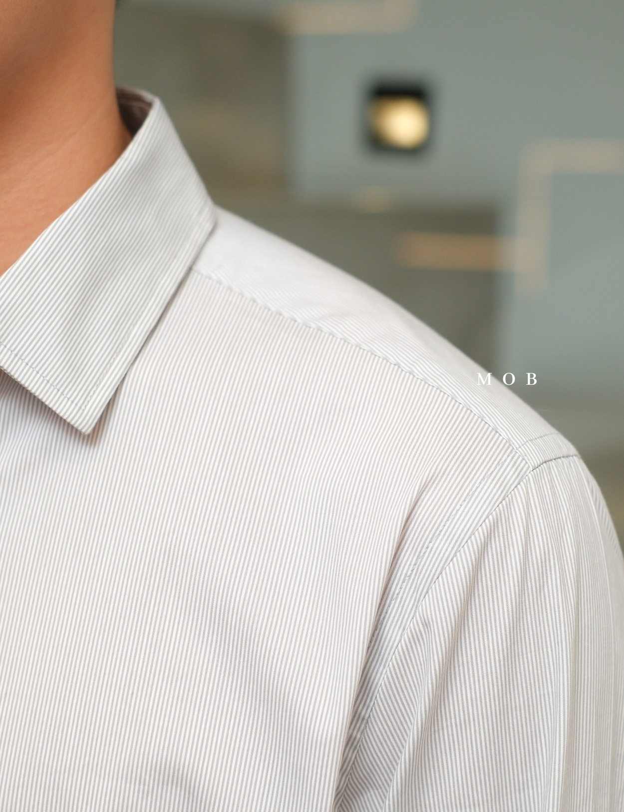 AFLSS01001B Regular Stripe LS Shirt White