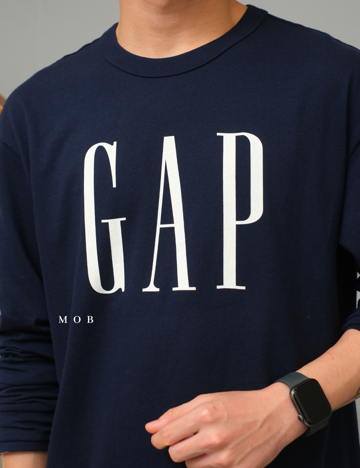 GPLST1111 Big Signature Logo LS Tee Navy