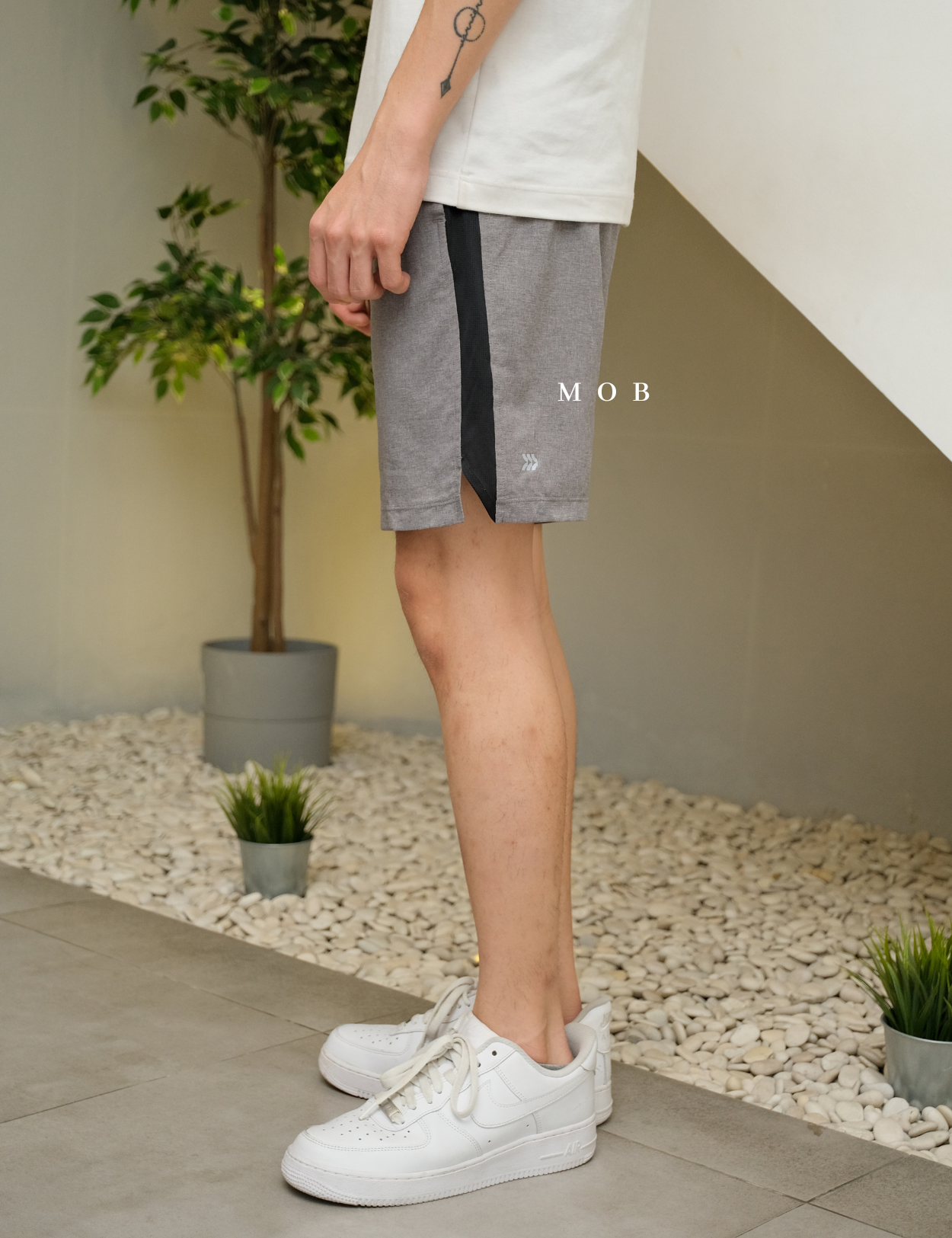 AIMSR02002 2 in 1 Shorts 9" Grey 