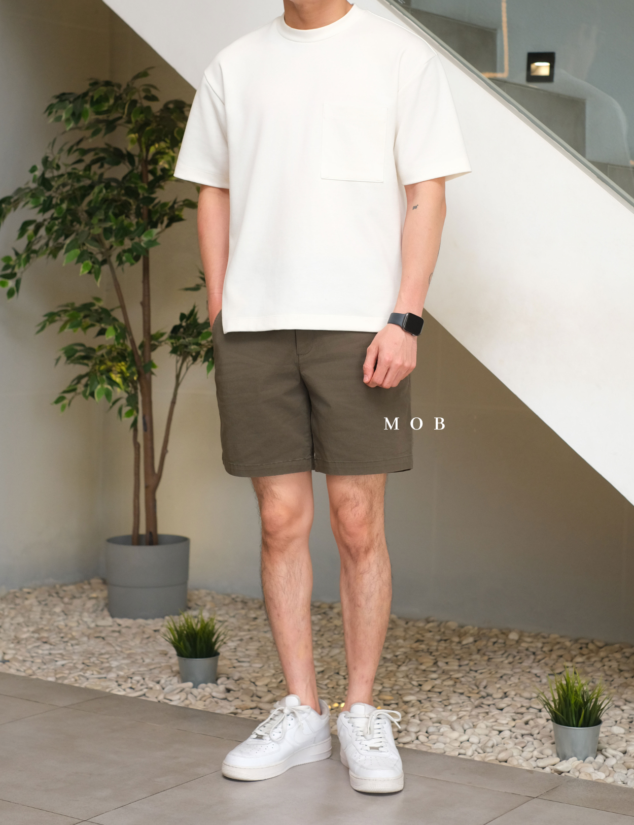 GFSR01002A Flat Front Shorts Olive (Inseam 7)