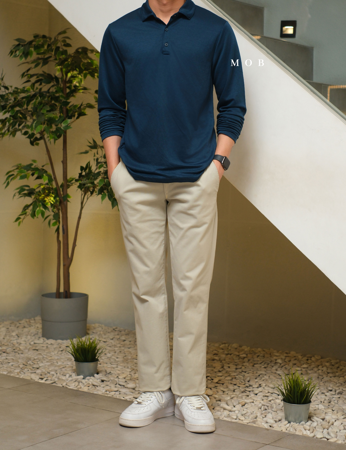 APTPLS01002 Premier Flex LS Polo Navy