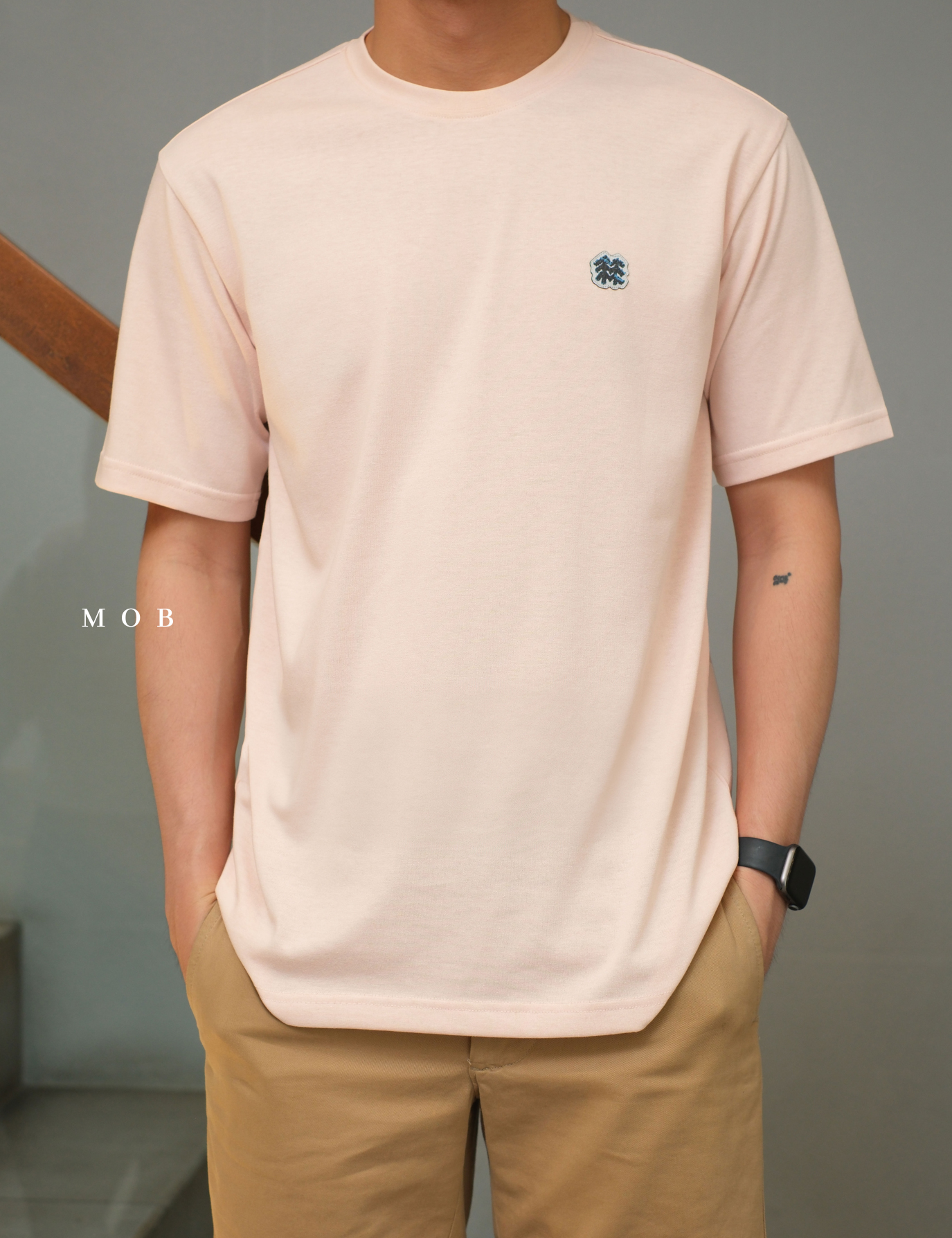 KOL01SST001-001 Kolon X Lee Kyu-tae Evergreen Tree SS Tee Light Salmon
