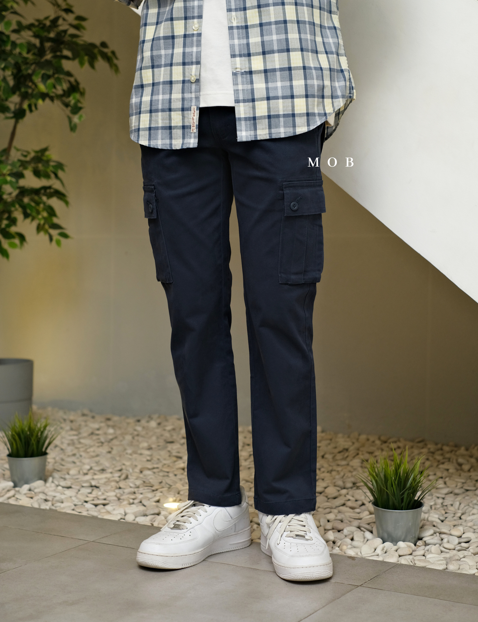 AZEPT06001 SLIM Fit Cargo Pants Navy