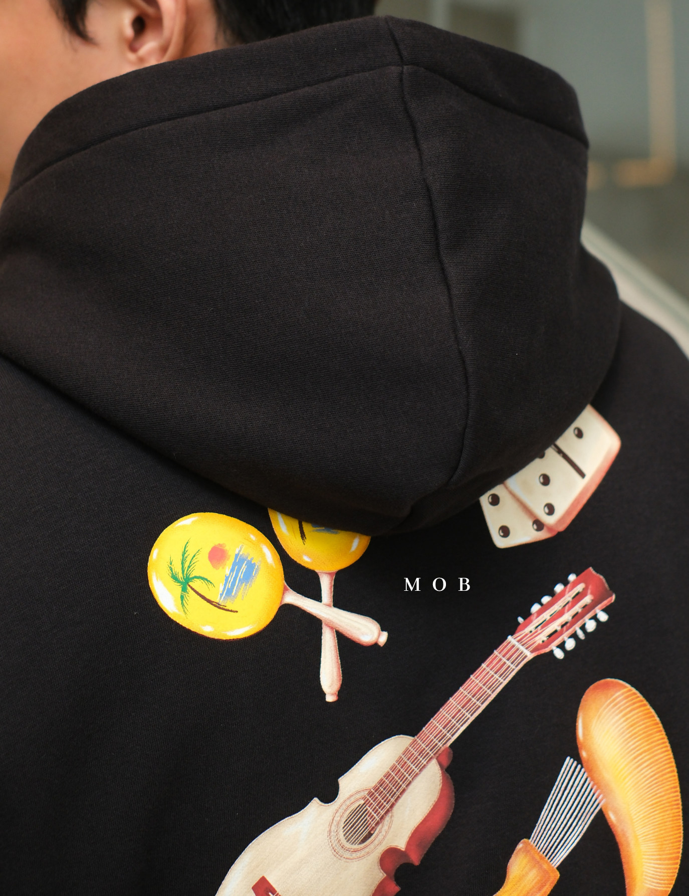 ONV01HDO004-001 Puerto Rico Pullover Hoodie Black
