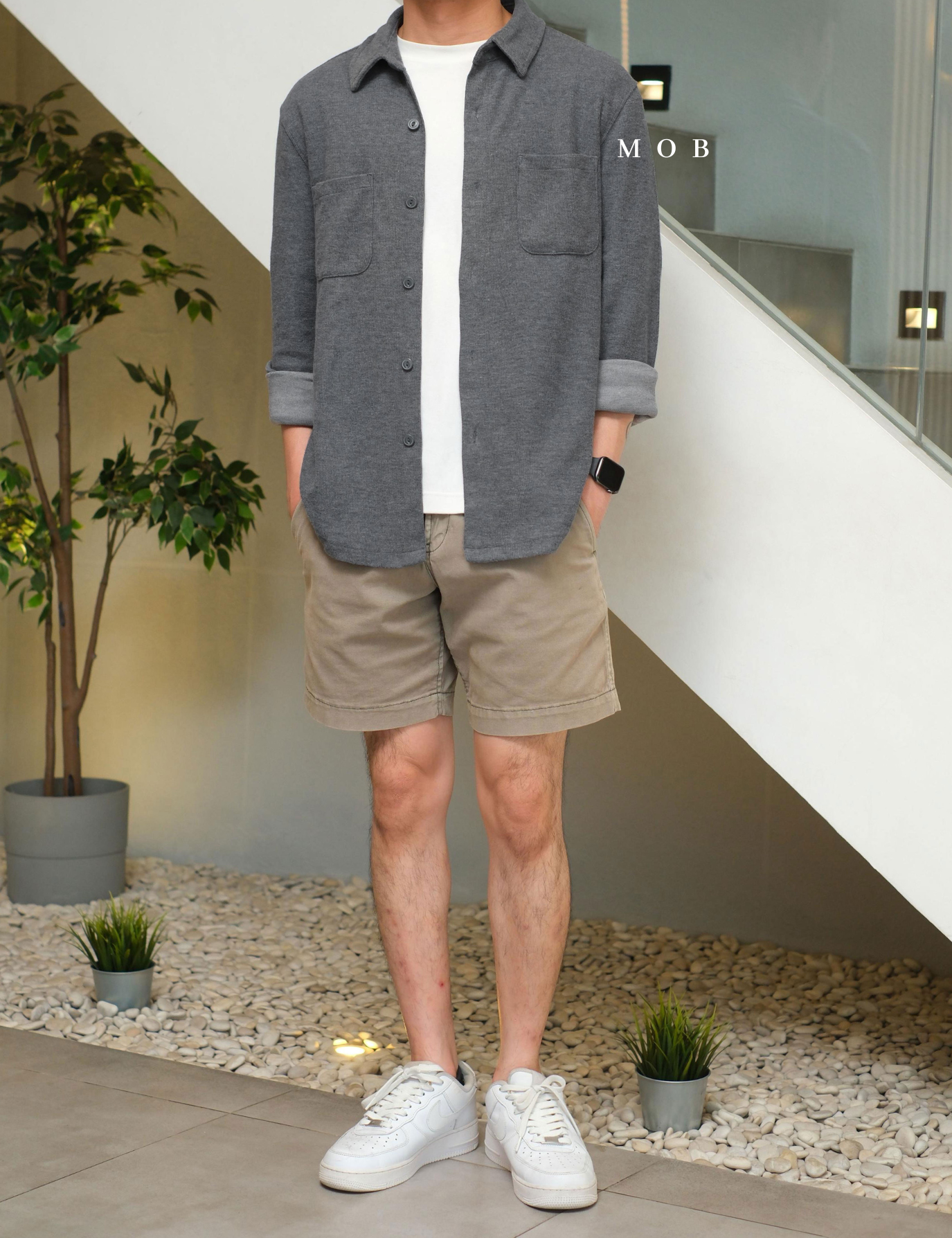 [BEST DEALS!] GFLSS01002 Knit Shirt Jacket Grey