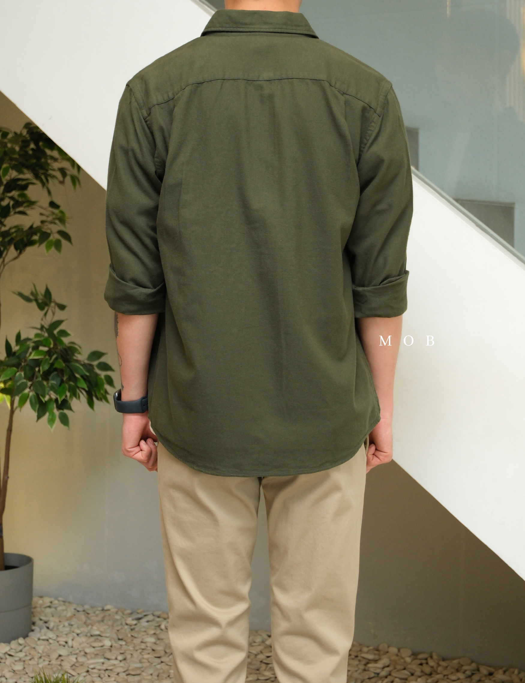 UNQLSS07007 Flannel LS Shirt Olive