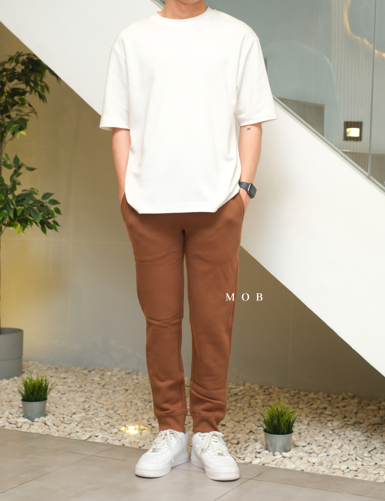 CHMPJP1601C Fleece Jogger Pants Dark Brown