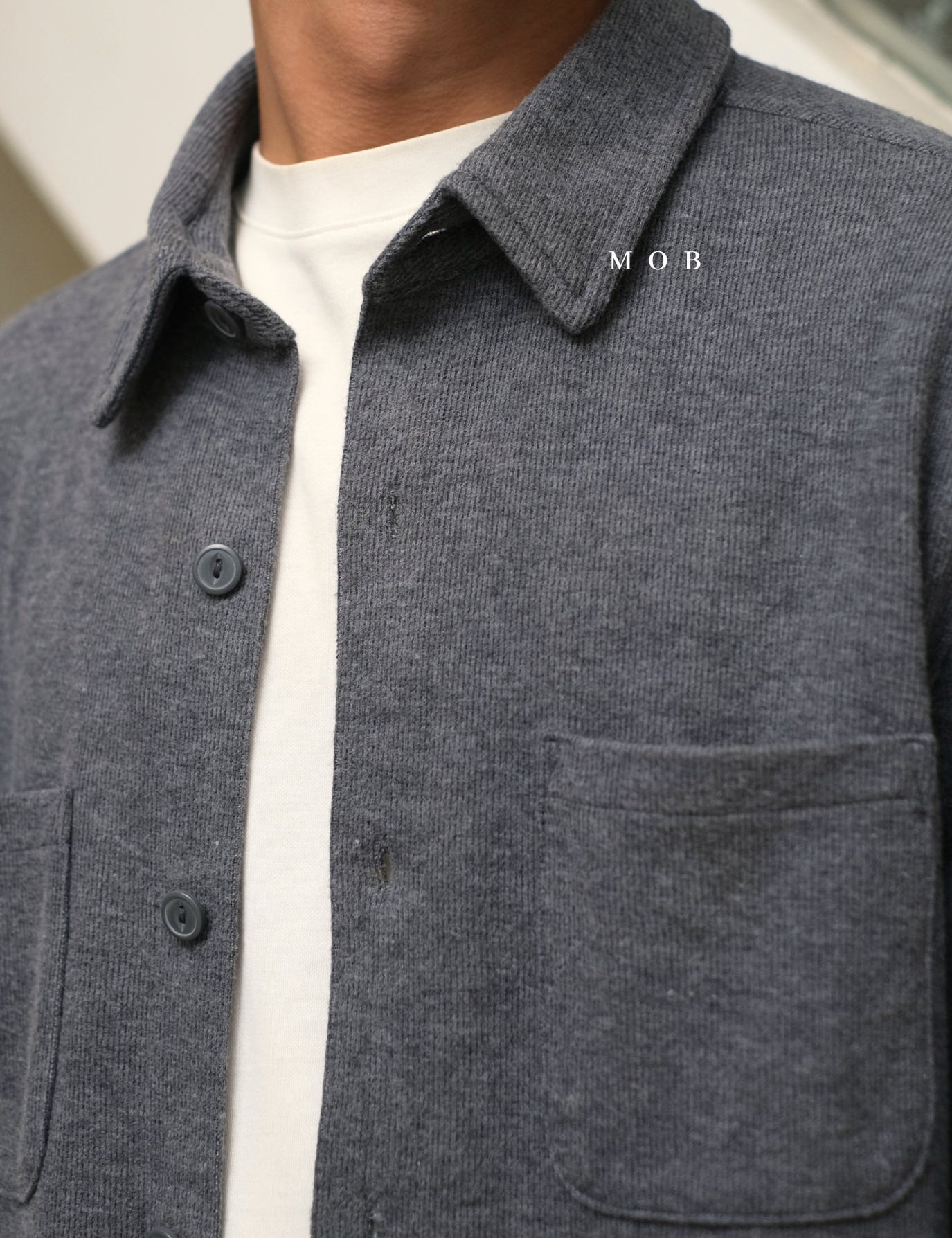 [BEST DEALS!] GFLSS01002 Knit Shirt Jacket Grey