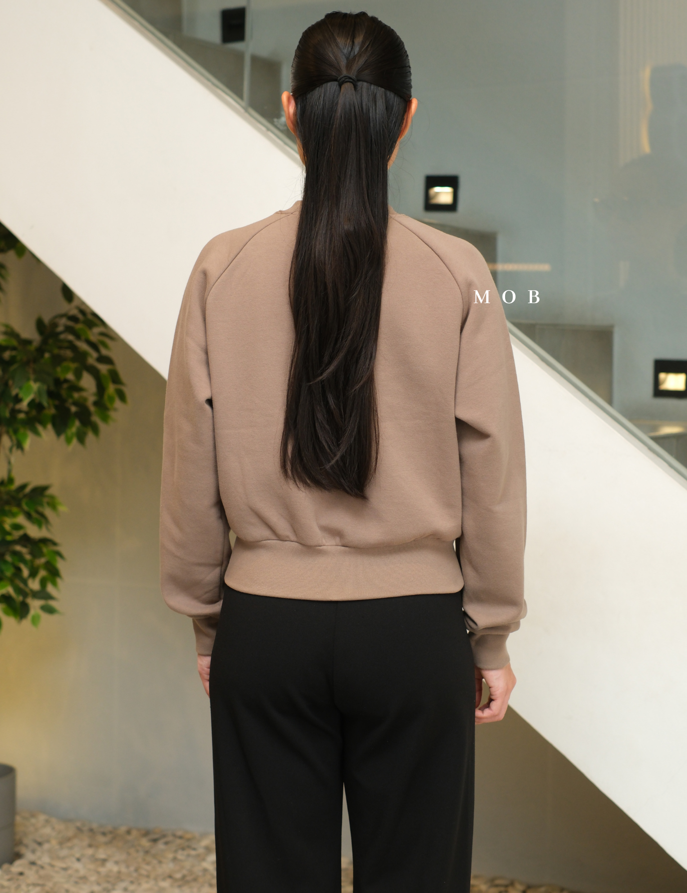 ATHSW01005 Power of She Embroidered Crew Sweatshirt Brown