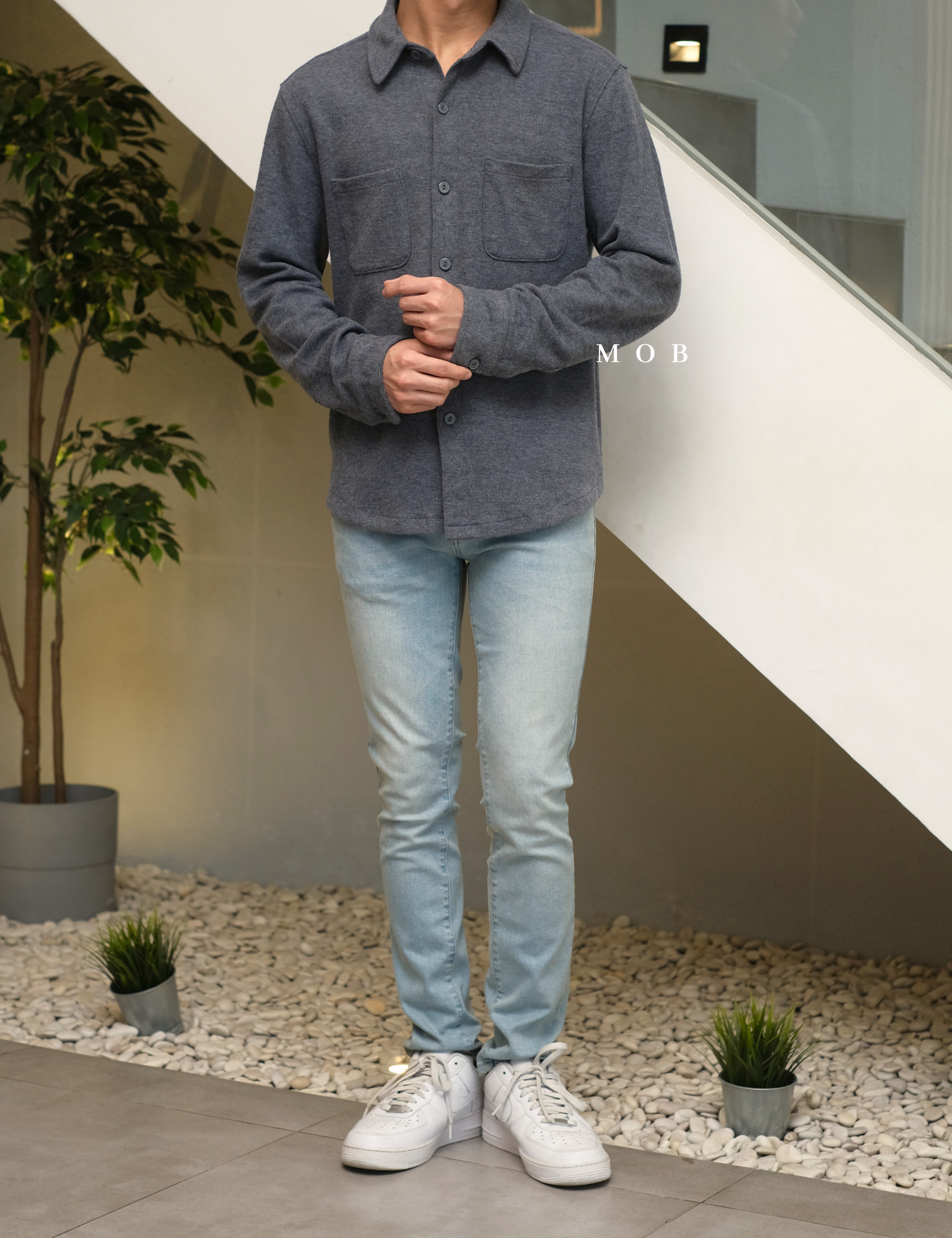[BEST DEALS!] GFLSS01002 Knit Shirt Jacket Grey