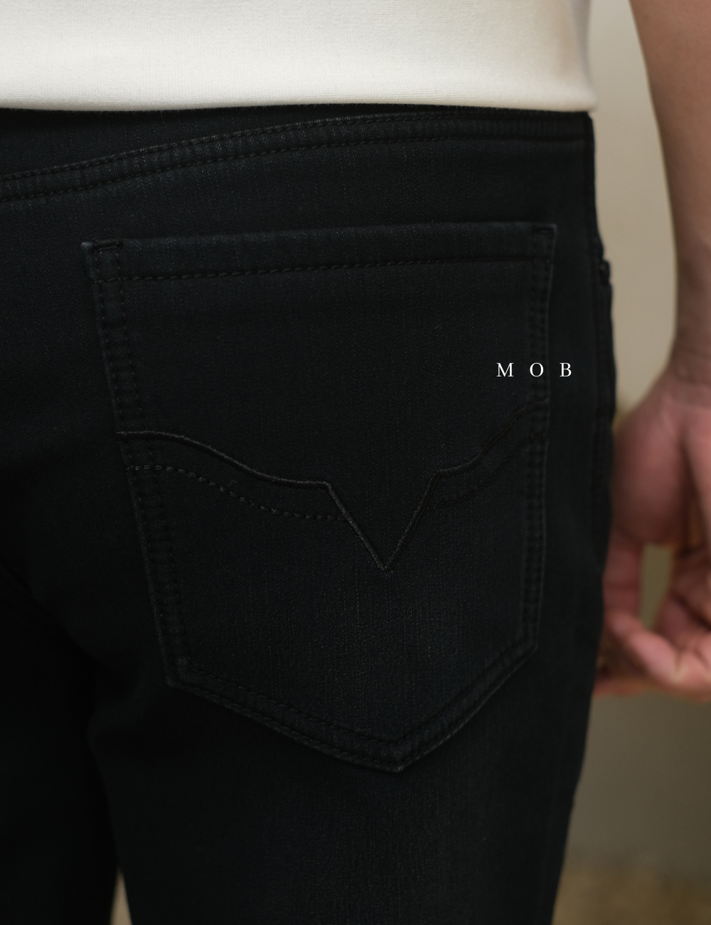 BBGPT02009A Slim Smart Bonding Jeans Grease Black