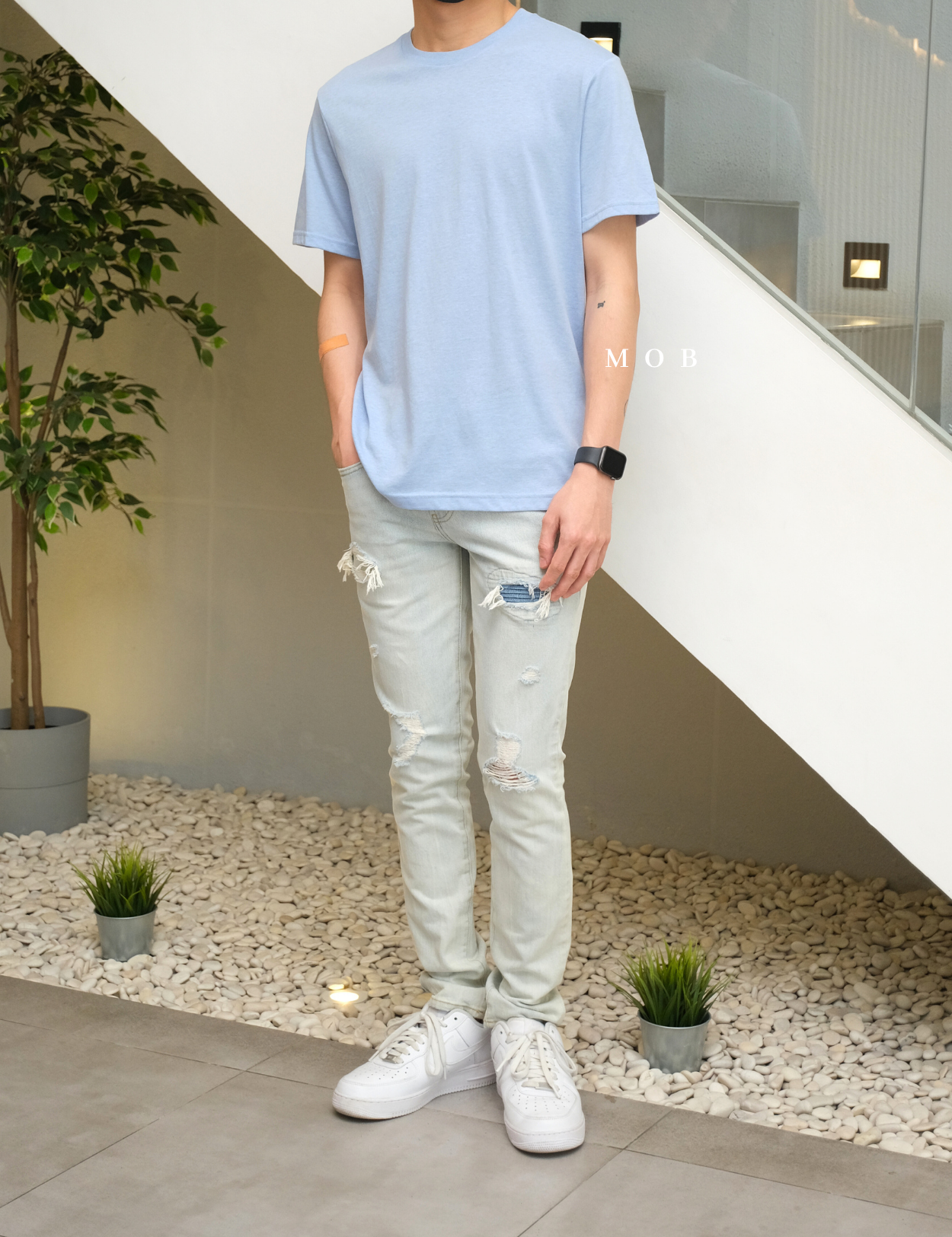 BRSST02002 Basic SS Tee Light Blue 