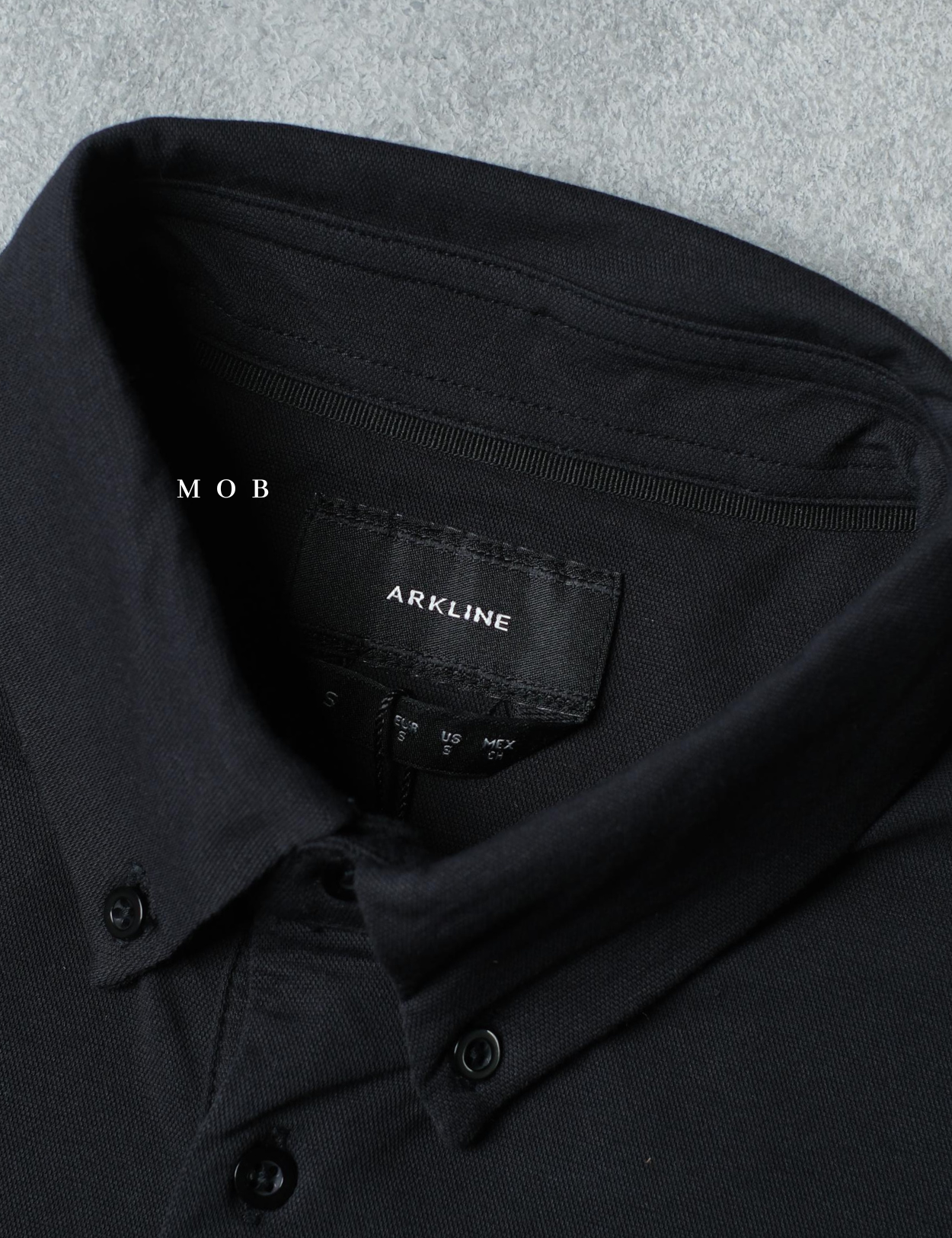 ARK01SSP011 Hybrid Button Down Collar Polo Shirt Grey Black
