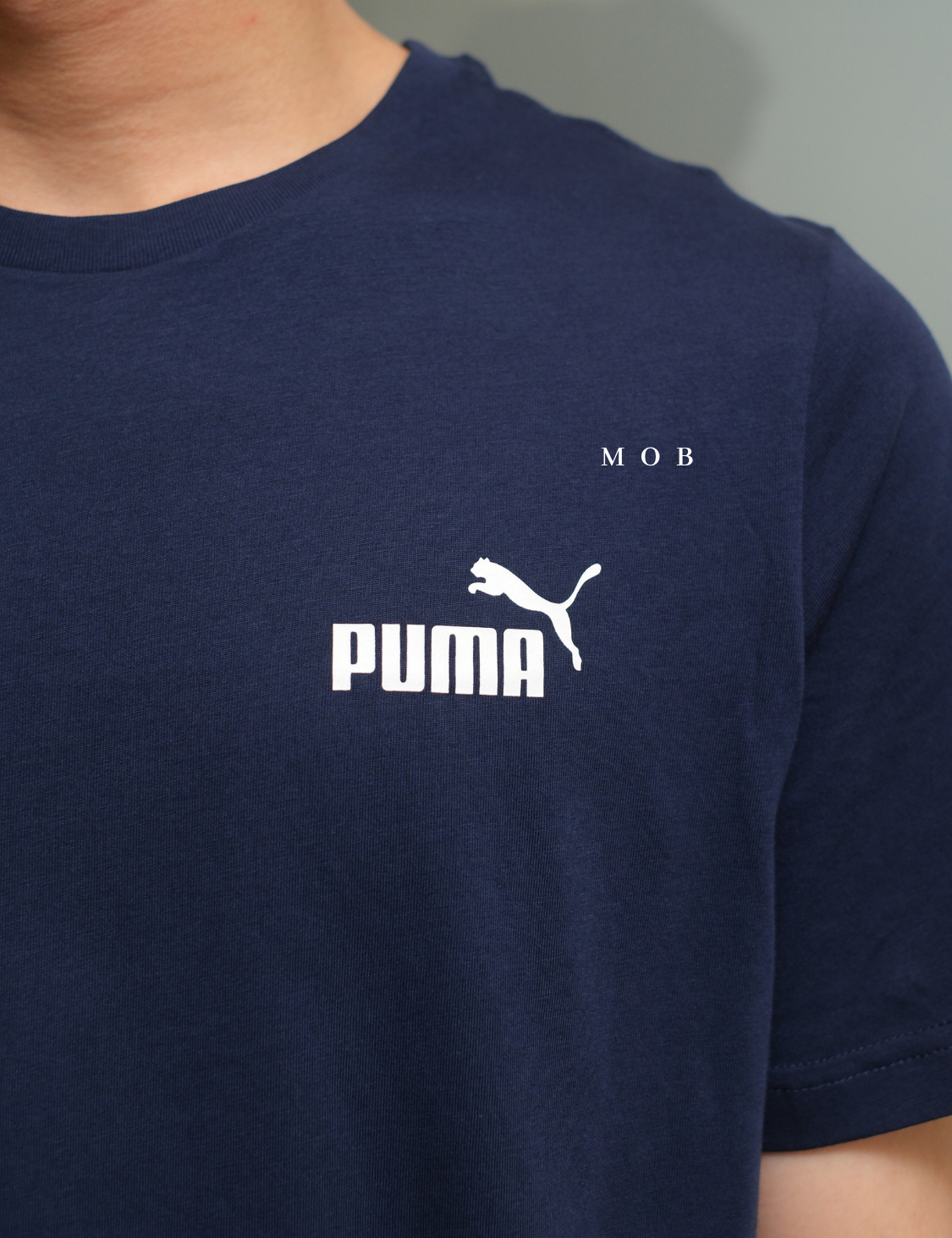 PMSST07005B Essentials Small Script Logo SS Tee Navy 