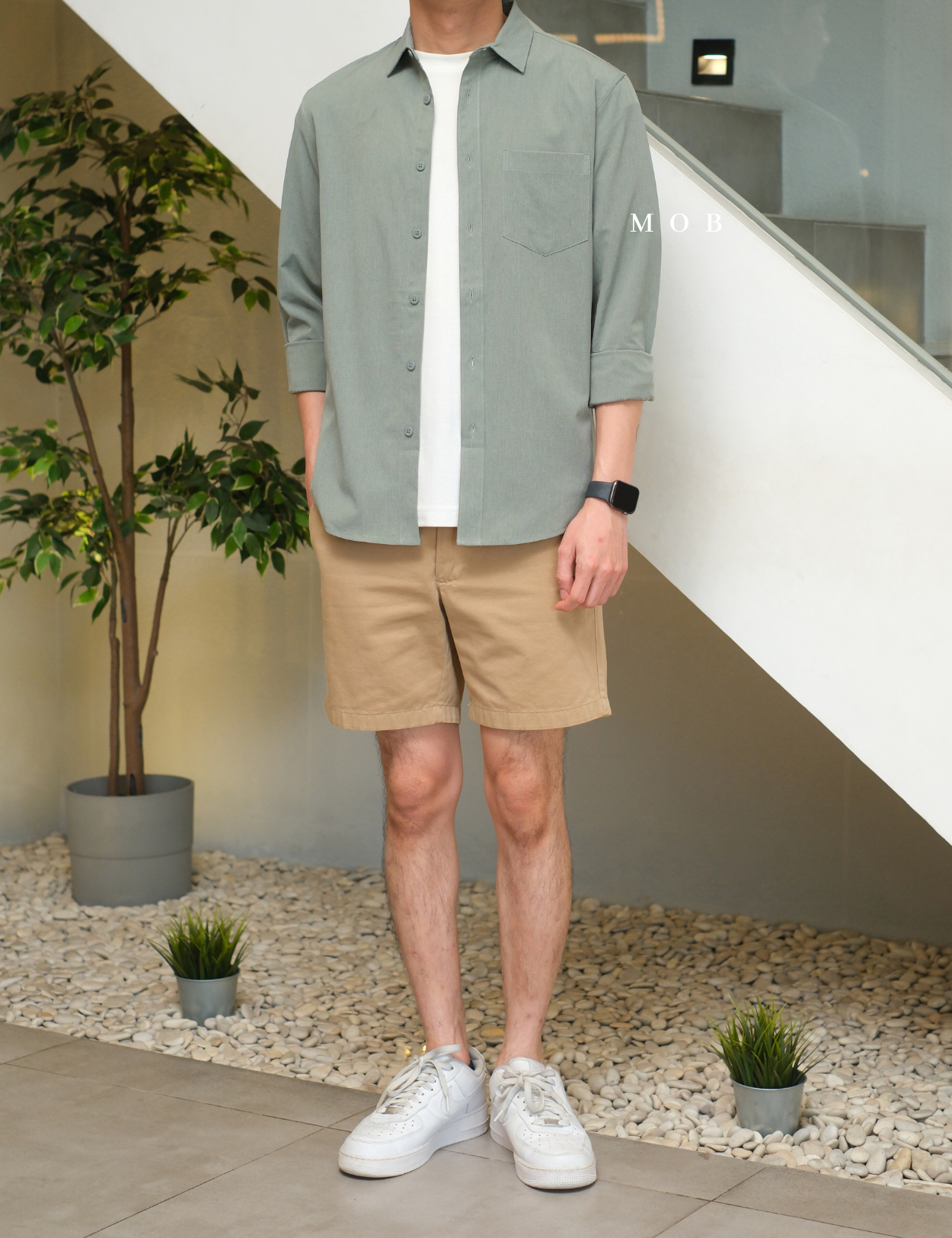 APTLSS01001D Slim Performance LS Shirt Sage