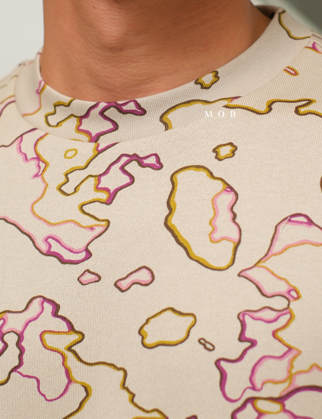 MODSST01009 Oversized Graphic SS Tee Beige Camo