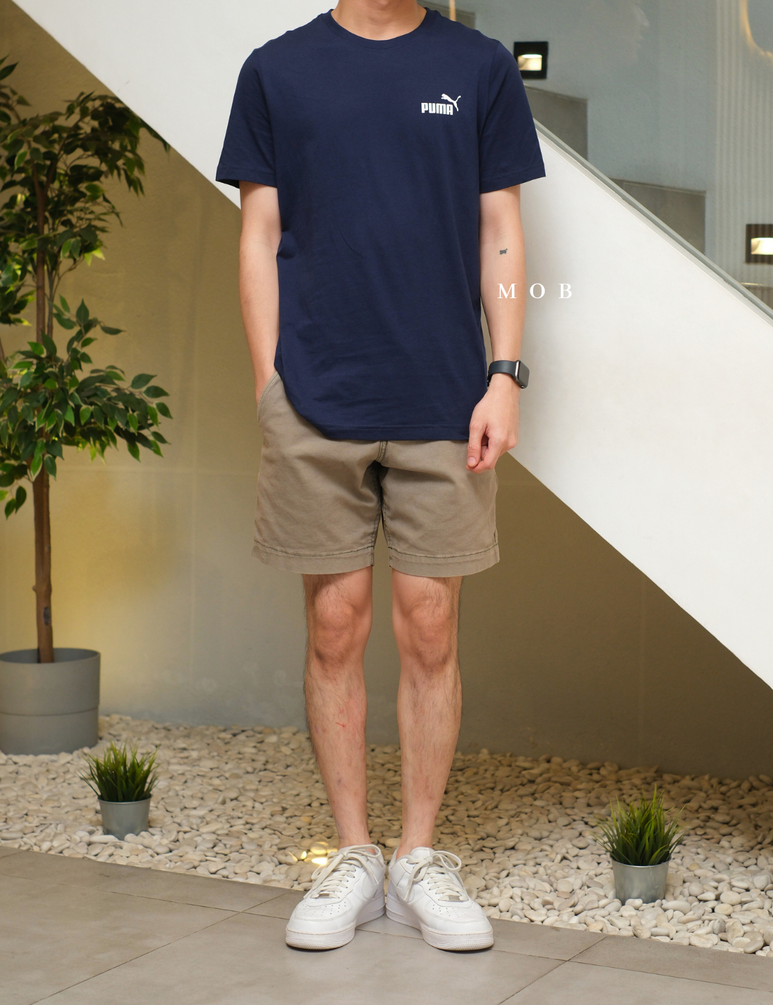 PMSST07005B Essentials Small Script Logo SS Tee Navy 