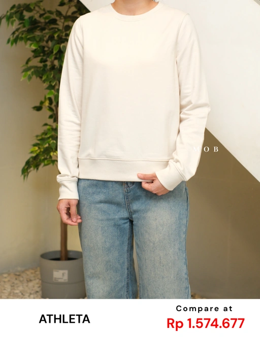 ATHSW01003D Retroterry Crewneck Sweatshirt Beige