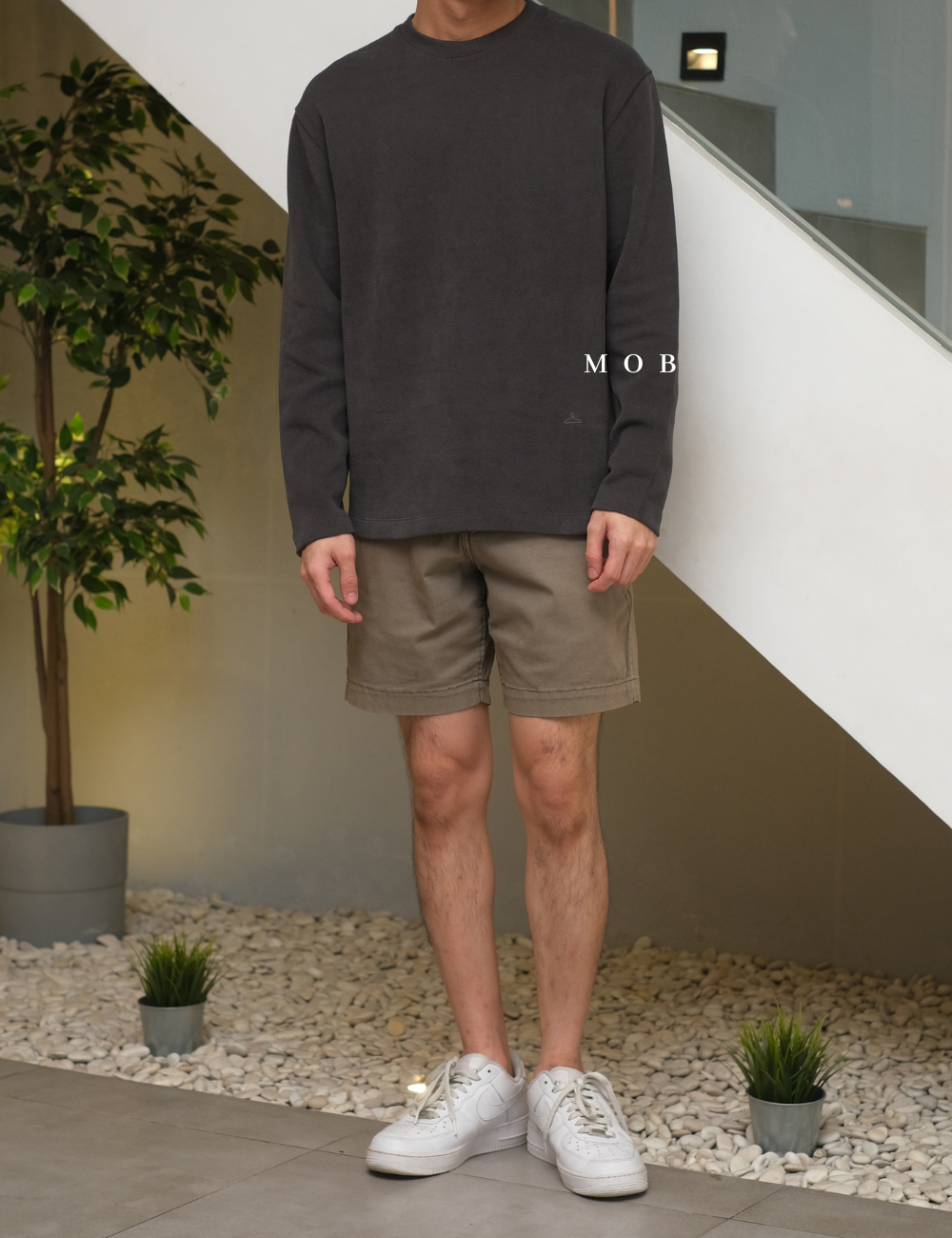 EGLST02001 Basic LS Tee Charcoal (XL ONLY)