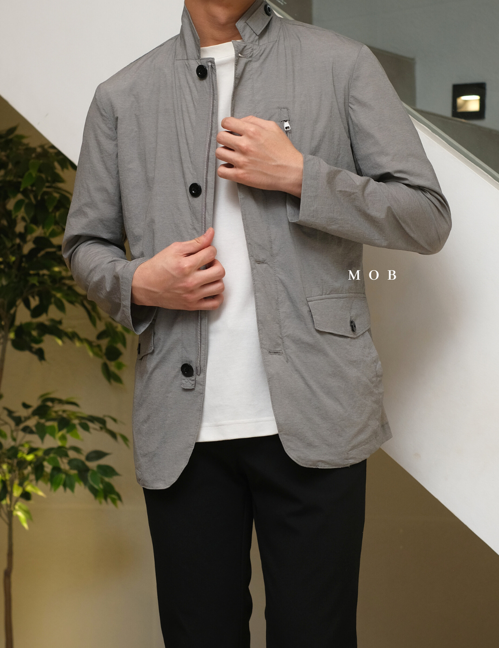 LZJ01001C Lightweight Hybrid Jacket Grey
