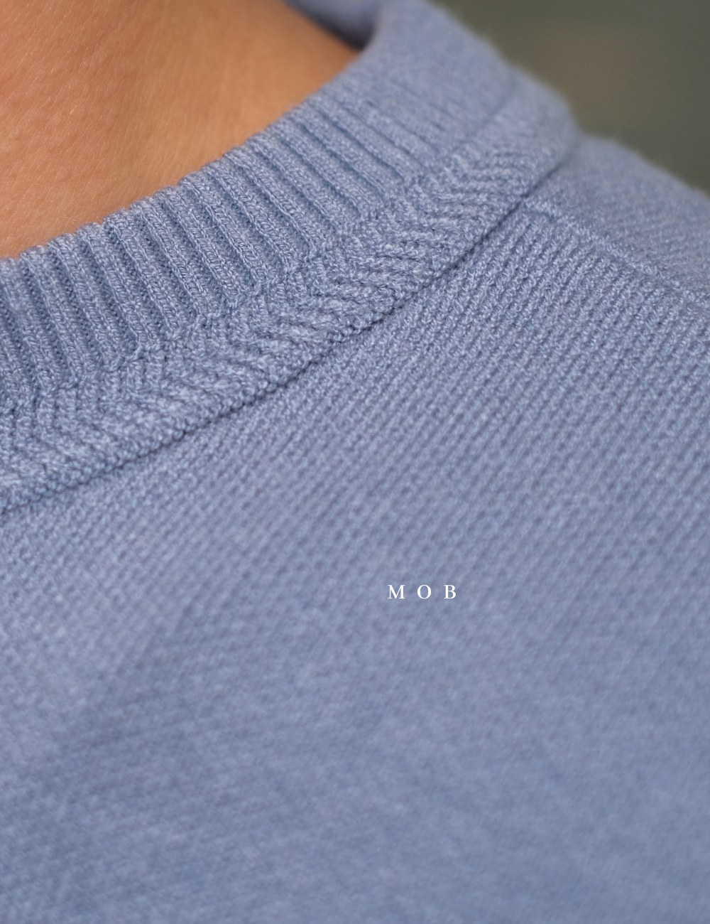MSTSW01003 Basic Round Knit Sweatshirt Blue