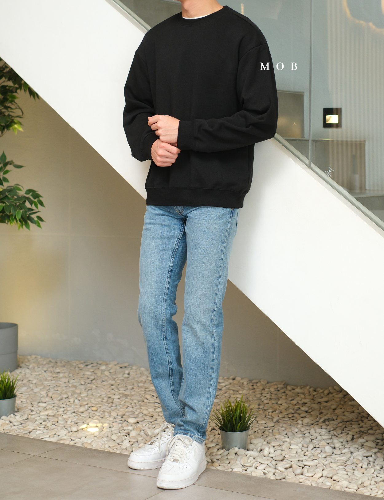 HMSW04003 Loose Fit Sweatshirt Black