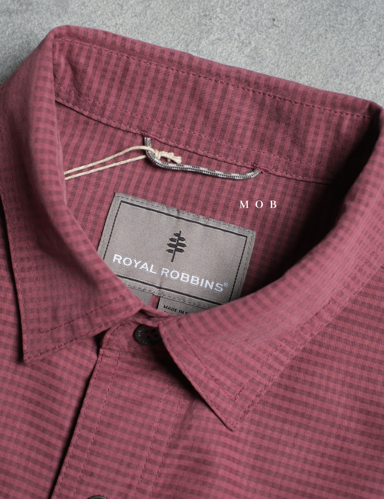 RRBSSS01001A Desert Pucker Dry SS Shirt Burgundy