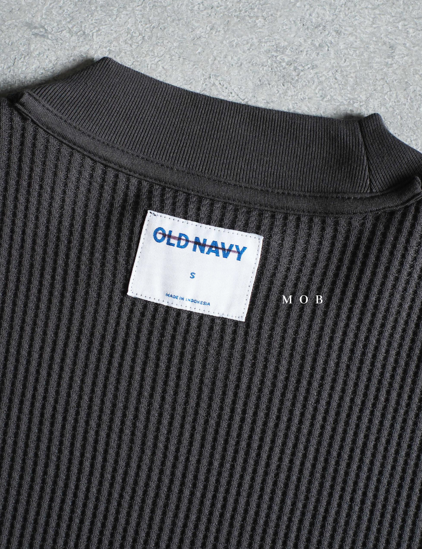 ONLST1201 Mock Neck Waffle LS Tee Asphalt Grey