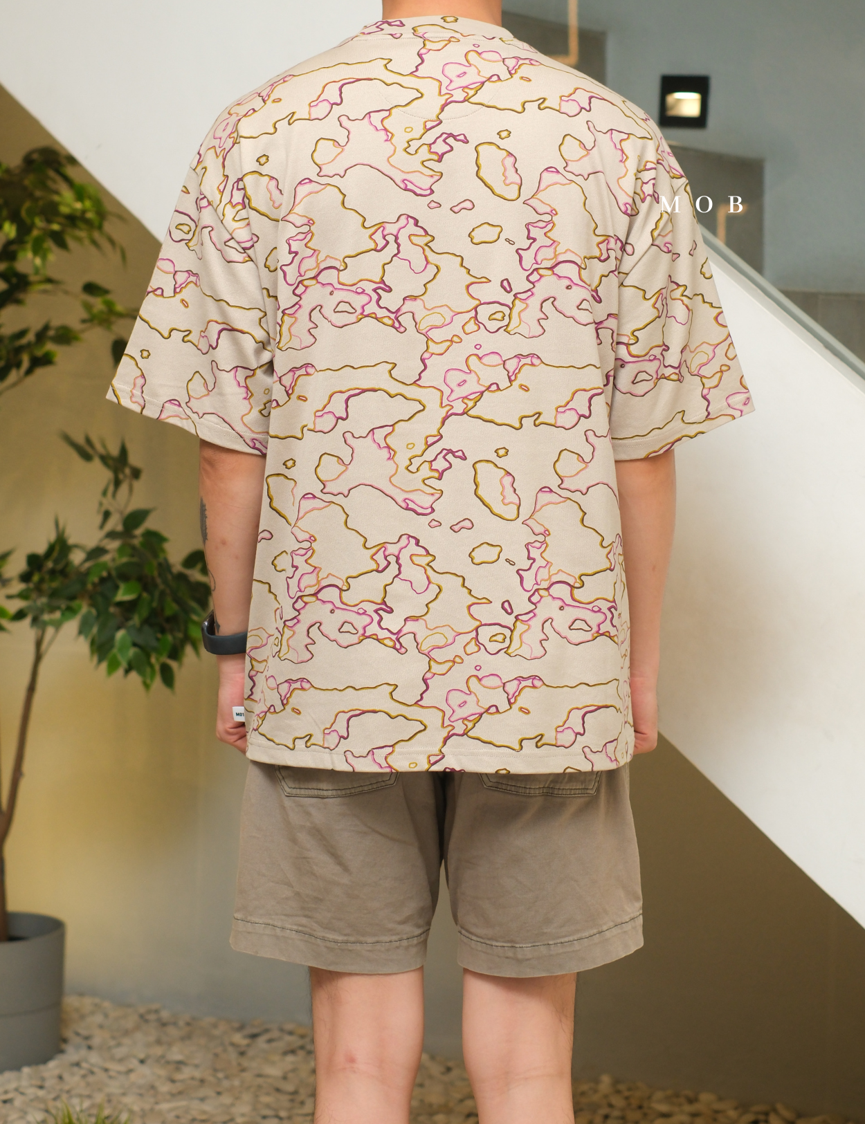 MODSST01009 Oversized Graphic SS Tee Beige Camo