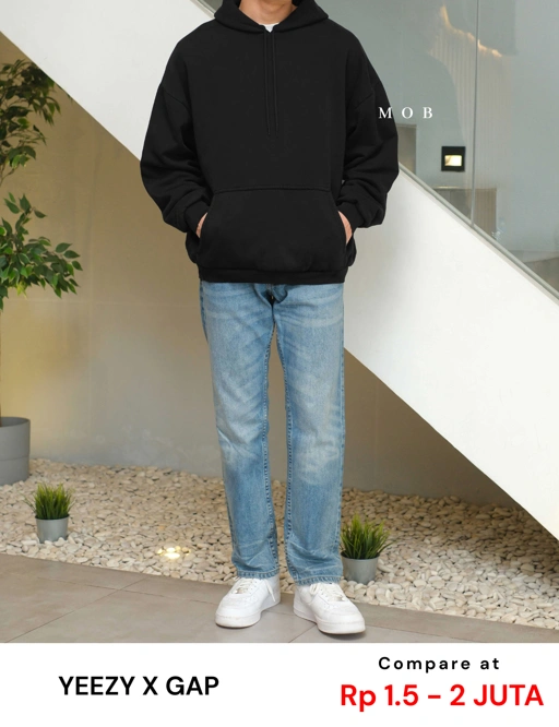 Image of [FAST PRE-ORDER] YZHOD04001 Yeezy x Gap Pullover Oversized Hoodie Black