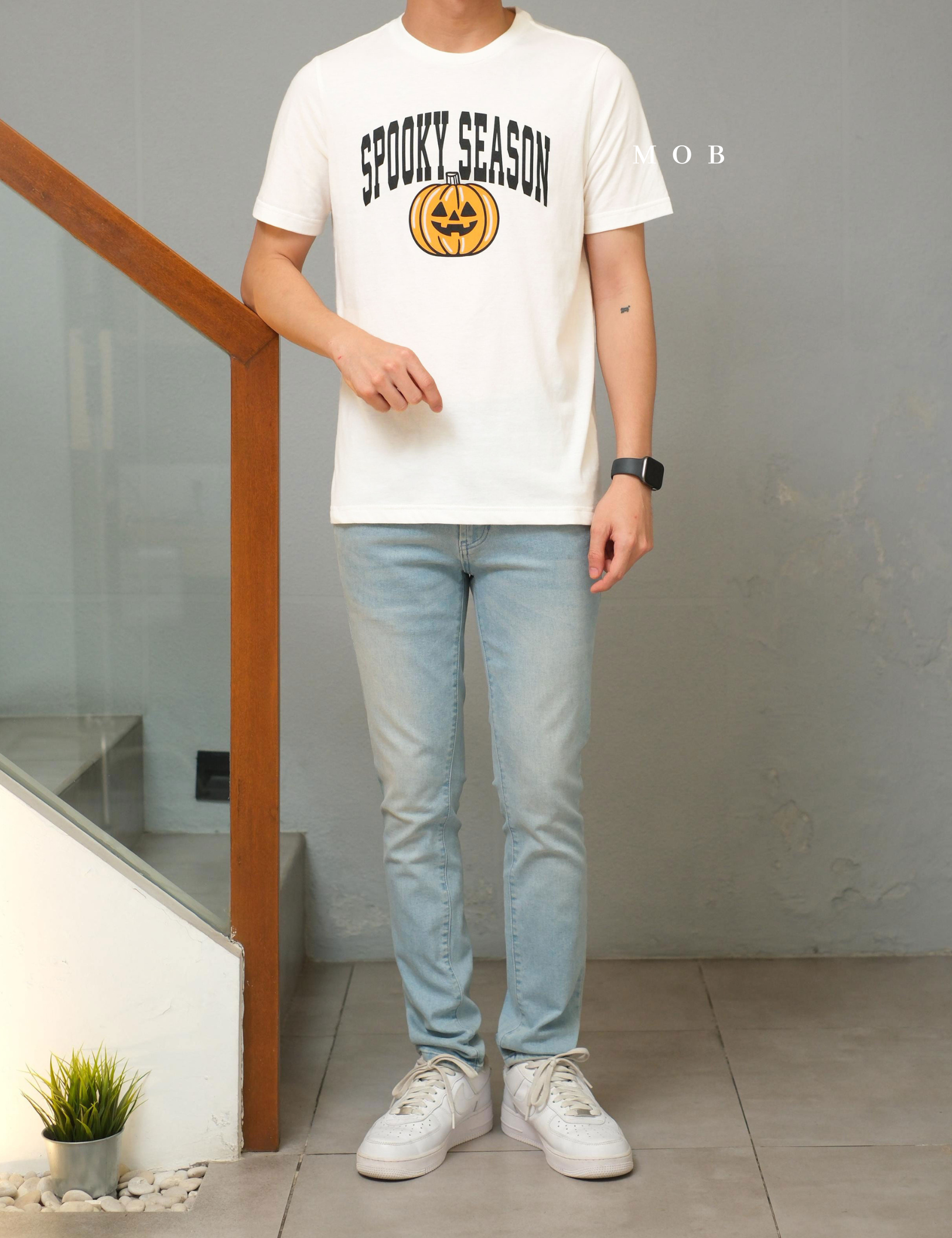 ONSST06001 Jack O Lantern SS Tee White