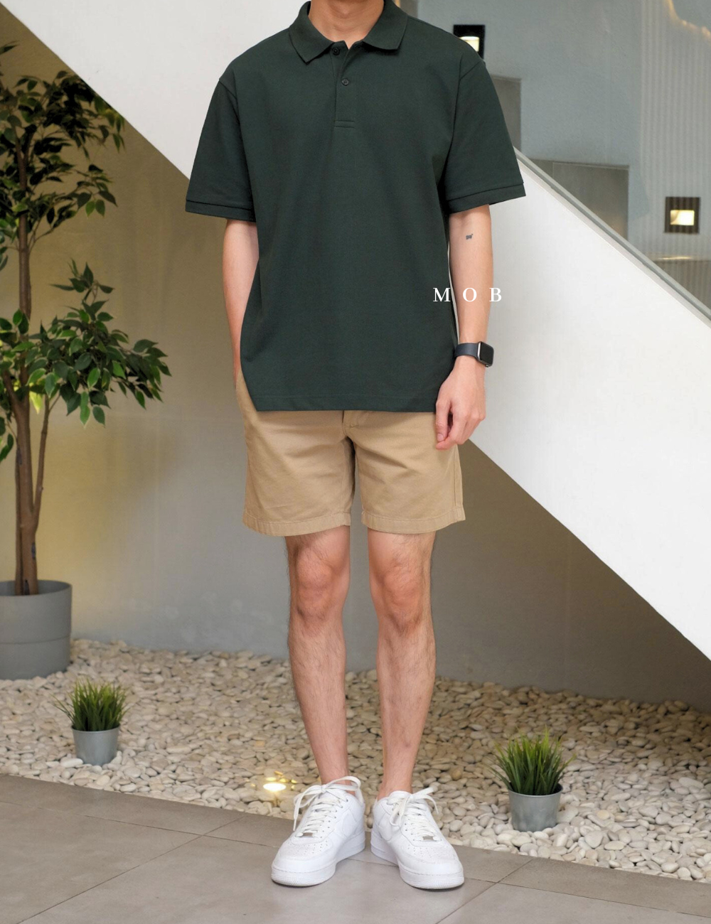 MSSPSS01003I Relaxed Pique Polo SS Dark Green